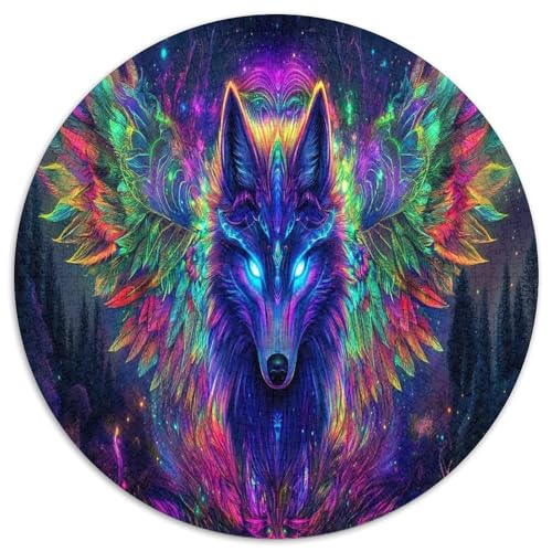 Wolf 1000 Teile Circular Puzzles Erwachsene Und Kinder, Schwer, Stressfreisetzung Spielzeug Geschenke Für Mama, 1000pcs (67.5x67.5cm) von GKWEQPQWK