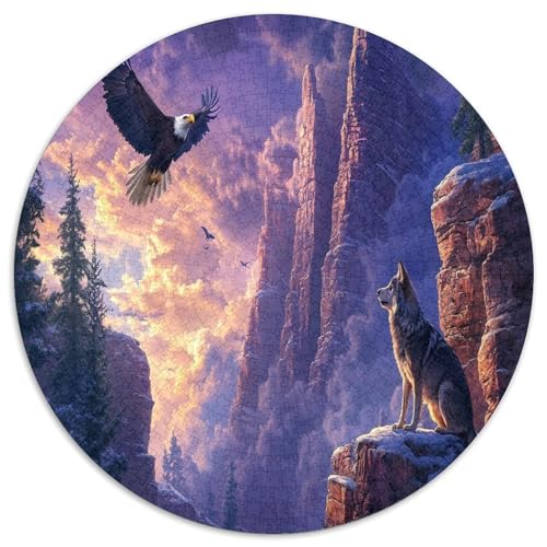 Wolf 1000 Teile Circular Puzzles Erwachsene Und Kinder, Schwieriges Unmögliches Für Verringerter Druck Stressfreisetzung Spielzeug Geschenke Für Mama, 1000pcs (67.5x67.5cm) von GKWEQPQWK