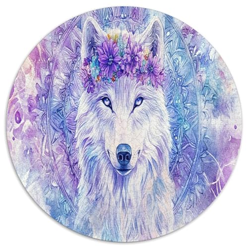 Wolf 1000 Teile Circular Puzzles Für Erwachsene Kinder - Schwer, Stressfreisetzung Spielzeug Geschenke Für Mama, 1000pcs (67.5x67.5cm) von GKWEQPQWK