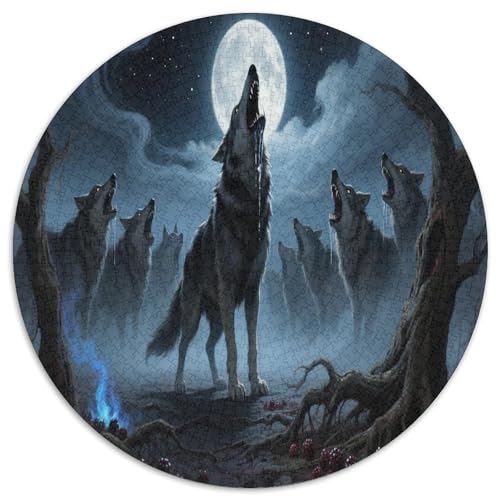 Wolf 1000 Teile Circular Puzzles Für Erwachsene Kinder Schwieriges Unmögliches Für Stressfreisetzung Spielzeug Geschenke Für Mama, 1000pcs (67.5x67.5cm) von GKWEQPQWK