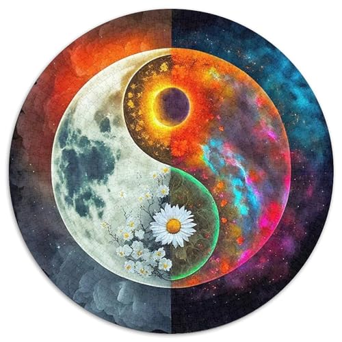 Yin-Yang 1000 Teile Circular Puzzles Stressabbau-Spielzeugfür Erwachsene Kinder Schwieriges Großes Pädagogisches Verringerter Druck Rundes Für Erwachsene Geschenke Für Mama, 1000pcs (67.5x67.5cm) von GKWEQPQWK