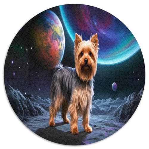 Yorkshire Terrier 1000 Teile Circular Puzzles Stressabbau-Spielzeugfür Erwachsene Kinder Schwieriges Unmögliches Für Stressfreisetzung Spielzeug Geschenke Für Mama, 1000pcs (67.5x67.5cm) von GKWEQPQWK