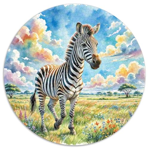 Zebra 1000 Teile Circular Puzzles Stressabbau-Spielzeugfür Erwachsene Kinder Schwieriges Unmögliches Für Verringerter Druck Stressfreisetzung Spielzeug Geschenke Für Mama, 1000pcs (67.5x67.5cm) von GKWEQPQWK