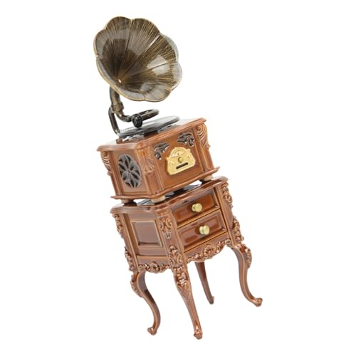 Detaillierte Miniatur Phonographenpuppenhäuser Display Verbessert Wohnzimmer was Spiel Zu Accessoires Gibt von GKYQVE