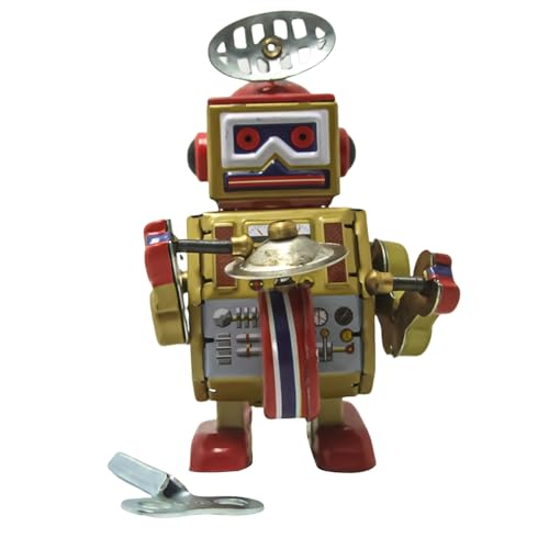 GKYQVE Antike Blechplatte Spielzeug Einzigartiger Roboter Blech Schlagzeuger Vintage Windup Spielzeug Für Home Dekoration Und Sammlung von GKYQVE