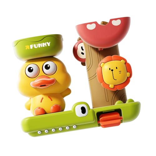 GKYQVE Baby Bad Spielzeugset Cartoon Ente Rotierende Augen Wasserrad Spaß Duschwasser Sprühspielzeug Für Kinder Mit Starker Saugbecher von GKYQVE