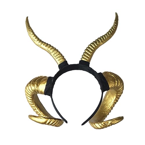 GKYQVE Haarreif aus Schafhorn, für Cosplay, Party, Halloween, Kostüm, Zubehör, Erwachsene, Kinder, Maskenbälle, Kopfbedeckung GKYQVE Haarreif aus Schafhorn, für Cosplay, Party, Halloween, Kostüm, Zubehör, Erwachsene, Kinder, Maskenbälle, Kopfbedeckung von GKYQVE