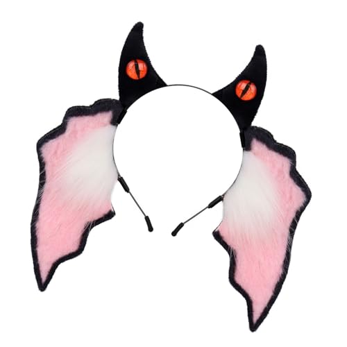 GKYQVE Handgefertigte Plüschfledermaus Ohr Stirnbänder Weiches Fuzzy Hair Accessoire Für Kinder Halloween Kostümpartys Anziehen Kinder Halloween Kostümstätte Stirnbänder von GKYQVE