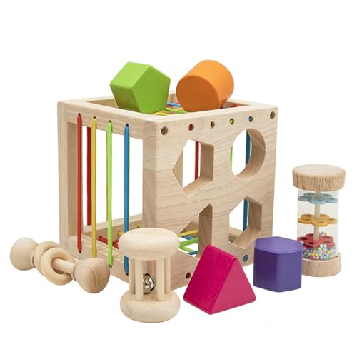 GKYQVE Holzsortierkiste Für Babys Und Kleinkind Um Farbe Und Formen Zu Lernen Die Die Frühe Kognitive Entwicklung Fördern von GKYQVE