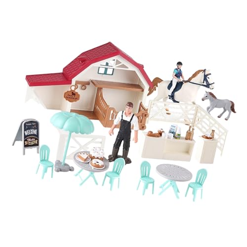 GKYQVE Kinder Sicherer Ungiftiger Plastikmodell Pferdestierkollektion Mit Badszene Miniaturdekoration Für Fantasievolle Spielsimulation Figurine von GKYQVE