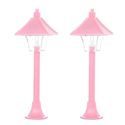GKYQVE Miniatur Street Light Modell Für Dollhouses Dekoration Gartenpfad Szene Display Accessoires Landschaft Lampe Modell 2PC von GKYQVE