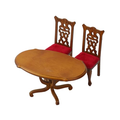 GKYQVE Realistischer Vintage Stuhl Realistic Tisch Essset Tun Täuschung Spiel Für Kinder Rollenstuhl Modell Spielzeug 1:12 Puppenhaus von GKYQVE