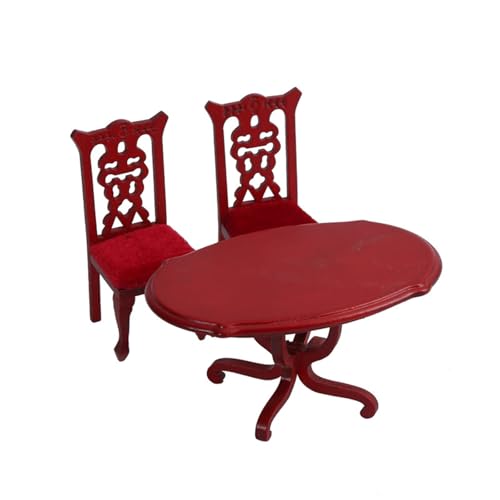 GKYQVE Realistischer Vintage Stuhl Realistic Tisch Essset Tun Täuschung Spiel Für Kinder Rollenstuhl Modell Spielzeug 1:12 Puppenhaus von GKYQVE