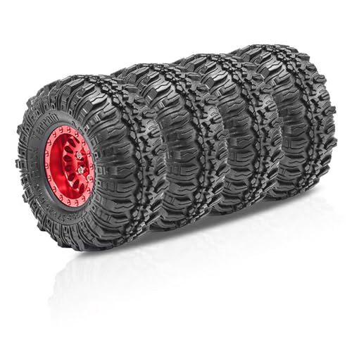 GKYQVE Set Von 4 Fernbedienungs Steuerradreifen Für Crawler Automodell Gummi Radreifen Für Fernbedienungszubehör von GKYQVE