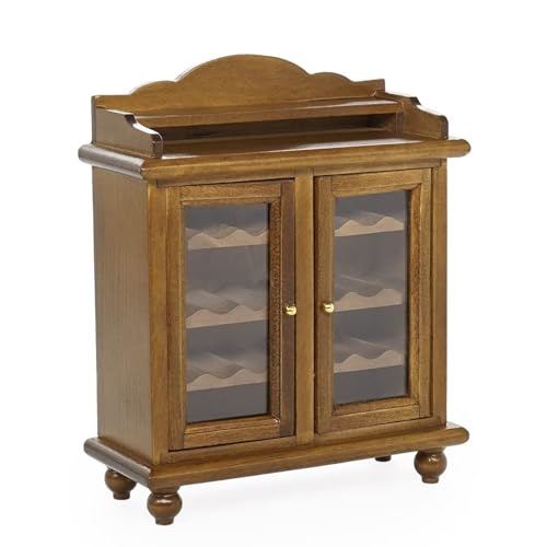 GKYQVE Simulation Miniatur Weinschrank Modellmöbel Figur Für Handwerk 1/12 Puppenhäuser Und Szenenanzeigedekoration von GKYQVE