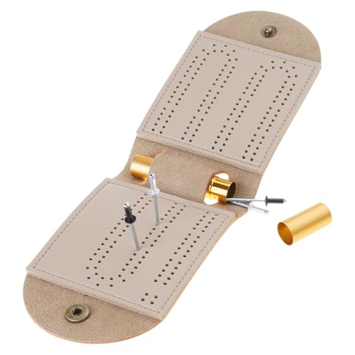 GKYQVE Unique 2 Track Cribbage Board Tragbares Leder Cribbage Brettspiel Set Falten Mit Metallstiften Tragbar Dauerhaft GKYQVE Unique 2 Track Cribbage Board Tragbares Leder Cribbage Brettspiel Set Falten Mit Metallstiften Tragbar Dauerhaft von GKYQVE
