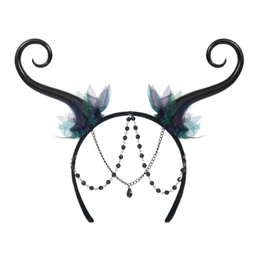 GKYQVE Witch Horn Dark Fairy Headwear Party Stirnbänder Teufel Animation Hair Hoop Für Live Show Rollenspiel Stirnbänder von GKYQVE