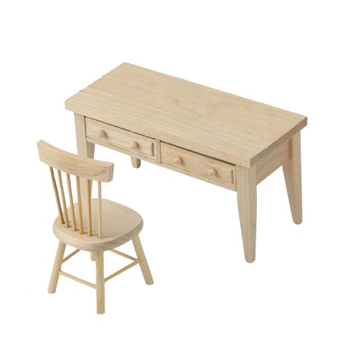 Holzpuppenhäuser Speisesaal Möbel Set Tisch Und Stuhlmodell Figur Unbemalt von GKYQVE