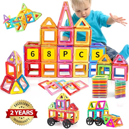 GLADTOP Magnetische Bausteine 68 Teile, Spielzeug Magnetspielzeug Magnetbausteine Magnet Spielzeug Magnetspiele für Kinder Weihnachten Geschenk ab 3 4 5 6 7 8 Kinder Jahre Junge Mädchen GLADTOP Magnetische Bausteine 68 Teile, Spielzeug Magnetspielzeug Magnetbausteine Magnet Spielzeug Magnetspiele für Kinder Weihnachten Geschenk ab 3 4 5 6 7 8 Kinder Jahre Junge Mädchen von GLADTOP
