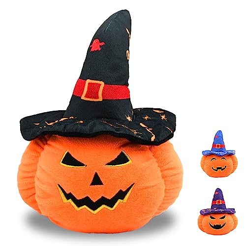 GLAITC Halloween Kürbis Dekoration, Kürbis Plüschtier Umarmendes Plüsch Tiere Spielzeug Halloween Dekorative Kissen Weihnachten Geburtstag Kinder Jungen Mädchen (Schwarz) von GLAITC