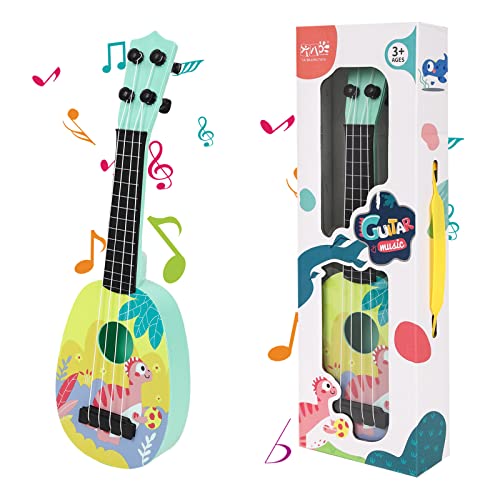 Kindergitarre,37cm Gitarre für Kinder,Mini Gitarre Ukulele Gitarre Spielzeug,Ukulele Instrument mit 4 verstellbaren Saiten Mini-Gitarre für Kleinkinder,Anfänger,Jungen,Mädchen,Geschenk (Style-A) von GLAITC
