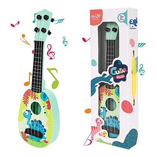 Kindergitarre,37cm Gitarre für Kinder,Mini Gitarre Ukulele Gitarre Spielzeug,Ukulele Instrument mit 4 verstellbaren Saiten Mini-Gitarre für Kleinkinder,Anfänger,Jungen,Mädchen,Geschenk (Style-B) von GLAITC