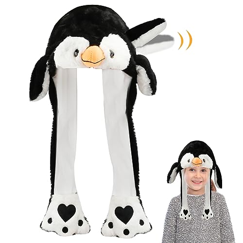 Mütze mit Beweglichen Ohren, Mütze mit Ohren Bewegliche Ohren Mütze, Hut mit Ohren Die Sich Bewegen, Mütze mit Wackelohren, Wackelohrenmützen, für Geschenk, Kostüm Karneval, Mädchen, Jungen (Pinguin) Mütze mit Beweglichen Ohren, Mütze mit Ohren Bewegliche Ohren Mütze, Hut mit Ohren Die Sich Bewegen, Mütze mit Wackelohren, Wackelohrenmützen, für Geschenk, Kostüm Karneval, Mädchen, Jungen (Pinguin) von GLAITC