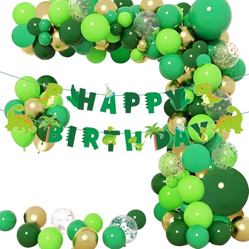 GLASNES Dinosaurier-Themen-Geburtstagsparty-Dekorationen für Kindergeburtstagsparty (grünes Ballon-Set) von GLASNES