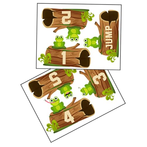 GLEAVI 1 Blatt Selbstklebende Frosch Sprungspiel Aufkleber für Boden und Wanddekoration Kindgerechte Designs für Babyzimmer und Klassenzimmer Abnehmbare Wasserfeste Bodensticker für von GLEAVI