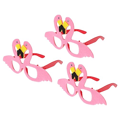GLEAVI 1 Satz Flamingo -dekorationsbrille Flamingo-figur Flamingo -sonnenbrille Strand Sonnenbrille Gefälligkeiten Für Strandpartys Küsten Flamingos Rosa Vlies 3 Stück von GLEAVI