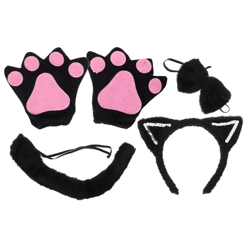 GLEAVI 1 Satz Katzenohren Kostümset mit Haarband Handschuhen und Niedliches Tier Cosplay für Halloween Geburtstagsfeiern und Fotografie für Partys und Aufführungen GLEAVI 1 Satz Katzenohren Kostümset mit Haarband Handschuhen und Niedliches Tier Cosplay für Halloween Geburtstagsfeiern und Fotografie für Partys und Aufführungen von GLEAVI