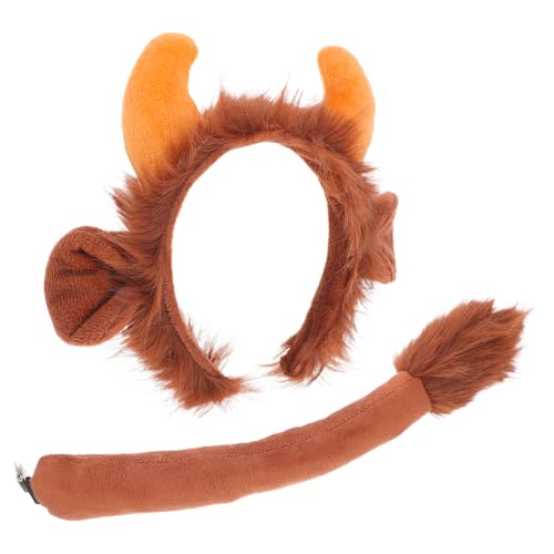 GLEAVI 1 Satz Kuhhorn Stirnband und Schwanzset für Tierkostüm Accessoires für Halloween Karneval und Partys für Rollenspiele und Kreative Spielzeiten GLEAVI 1 Satz Kuhhorn Stirnband und Schwanzset für Tierkostüm Accessoires für Halloween Karneval und Partys für Rollenspiele und Kreative Spielzeiten von GLEAVI