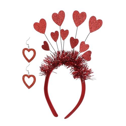 GLEAVI 1 Satz Sonnenbrille Zum Valentinstag Valentinstag-kostüm-cosplay-zubehör Herz Sonnenbrille Valentinstag-cosplay-kostümzubehör Valentinstag-accessoire Amor Stirnband Rot Plastik von GLEAVI