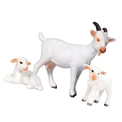 GLEAVI 1 Satz Wildtiermodell Tierfigur Lammfiguren Schafe Schaf-tischdekoration Kleine Figuren Von Nutztieren Farmtiere Figuren Schaf-lamm-plüsch Mini-Schaf Plastik Weiß 3 Stück von GLEAVI
