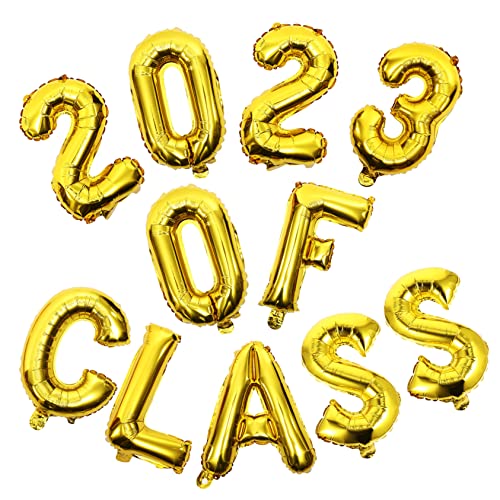 GLEAVI 1 Set 2023 Ballonanzug Abschlussfolienballons Verschiedene Klassenglückwünsche Goldfolienballon Rosa Dekorationen Geburtstagsballons Folienballon Grad Schillernde LED Goldene von GLEAVI