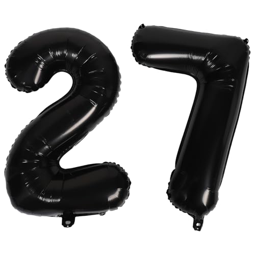 GLEAVI 1 Set Geburtstagsdekorationen: 32 Zoll große Luftballons aus Aluminiumfolie mit der Zahl 27 für Geburtstagsparty-Dekorationen – Zubehör für Jubiläumsfeiern von GLEAVI