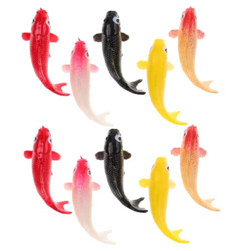 GLEAVI 10 Stück Mini Koi Modell Grün Schwimmend Für Partys Wasserfische Winzige Karpfen Simuliertes Fischglas Miniatur Ornament Tank Realistisch Klein Schwimmend Für von GLEAVI