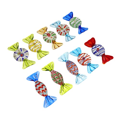 GLEAVI 10 Stück Süßigkeiten Dekoration Gummis Obst Weihnachtsschmuck Fälschung Künstlich Aquarium-baumpflanzendekoration Gummiartig Figuren Buntes Süßigkeitenhandwerk Deckel Glas Colorful von GLEAVI