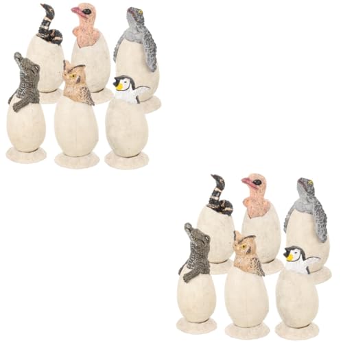 GLEAVI 12 Stk Brutei-Modell Dinosaurier-Eier-Spielzeug Spielzeug für Kinder Kinderspielzeug Modelle Tiereier aus Harz schlüpfende Tiere Puzzle Krokodileier Pinguin-Eier Bruteier Kleinkind von GLEAVI