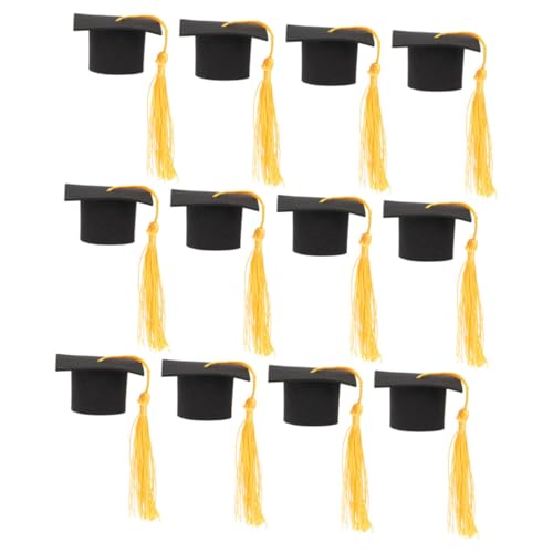 GLEAVI 12 Stück Grad Cap Cupcake Topper Miniatur Abschluss Flaschenverschluss Kappen Winziger Abschlusshut Grad-mütze-kuchen-ornament Schmücken Blau Polyester Yellow GLEAVI 12 Stück Grad Cap Cupcake Topper Miniatur Abschluss Flaschenverschluss Kappen Winziger Abschlusshut Grad-mütze-kuchen-ornament Schmücken Blau Polyester Yellow von GLEAVI