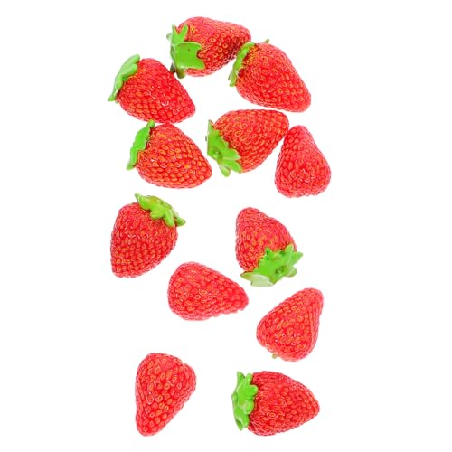GLEAVI 12 Stück Künstliche Erdbeeren Realistische Deko für Küche Party Hochzeiten und Fotografie Mini Fake Früchte für Kreative Heimgestaltung und Festliche Anlässe von GLEAVI
