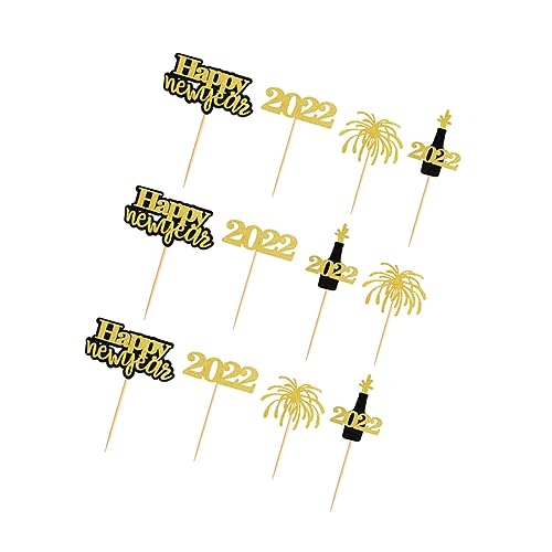 GLEAVI 12 Stück Neujahrs Tortenstecker Dekorative Cupcake Toppers für DIY Backen für Neujahrsfeiern und Verschiedene Desserts GLEAVI 12 Stück Neujahrs Tortenstecker Dekorative Cupcake Toppers für DIY Backen für Neujahrsfeiern und Verschiedene Desserts von GLEAVI