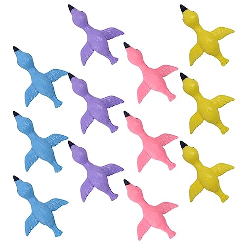 GLEAVI 12 Stück Schleuder-Flamingo Dehnbare Finger-Tier-Schleuder-Spielzeuge Für Flugspiele Und Partygeschenke von GLEAVI