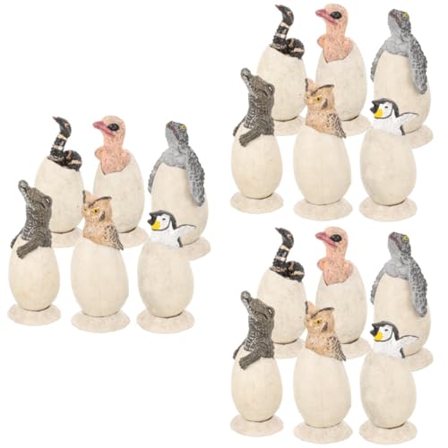 GLEAVI 18 Stk Brutei-Modell tierisches Spielzeug Tier-Eier-Spielzeug für Kinder Spielzeuge Kinderspielzeug Tierspielzeug Tiermodell Jungtier Dinosaurier-Eier Pinguin-Eier Krokodileier von GLEAVI