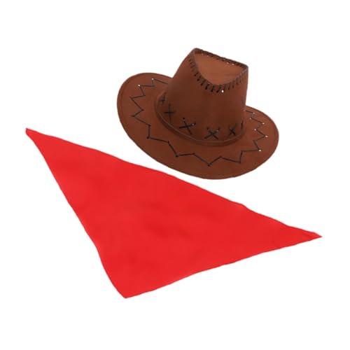 GLEAVI 1Satz Cowboy Cosplay für Western Kostümzubehör mit Braunem Cowboyhut und Bandana Outfit für Karneval Halloween und Themenpartys Auffälliges Design und Langlebige GLEAVI 1Satz Cowboy Cosplay für Western Kostümzubehör mit Braunem Cowboyhut und Bandana Outfit für Karneval Halloween und Themenpartys Auffälliges Design und Langlebige von GLEAVI