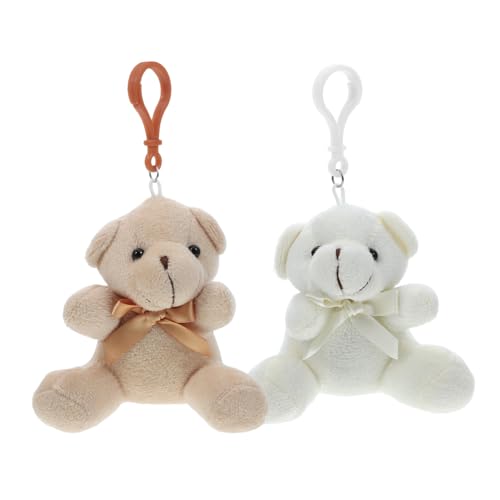 GLEAVI 2 Stück Bogenpuppe Bärenverzierung Plüschtier Mit Bärenanhänger Schlüsselanhänger Mini-stoffbären Minibären Miniatur-kuscheltiere Bär Plüsch Pp Baumwolle von GLEAVI