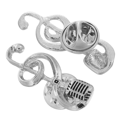 GLEAVI 2 Stück Hinweis-Mikrofon-Brosche Musiknotenbrosche Musikstifte Musikalische Brosche Reversbroschen für Damen Geldbörsennadeln Musik Reversnadel Zinklegierung Silver GLEAVI 2 Stück Hinweis-Mikrofon-Brosche Musiknotenbrosche Musikstifte Musikalische Brosche Reversbroschen für Damen Geldbörsennadeln Musik Reversnadel Zinklegierung Silver von GLEAVI