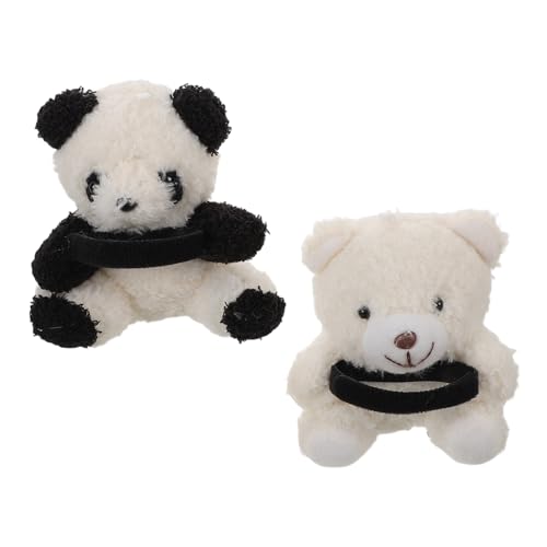 GLEAVI 2 Stück Teiliges Panda Plüsch Auto Weiche Kreative Bären Puppen für Schalthebel Innendekoration Kompakt Langlebig Einfache Montage von GLEAVI