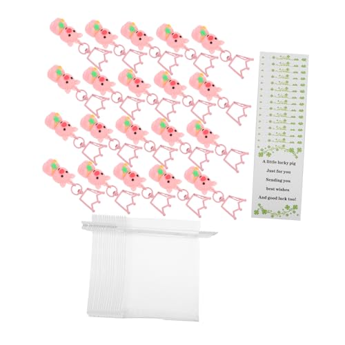 GLEAVI 20 Pcs Rotatable Lucky Anhänger Mit Vier Blatt Niedlichen Tierschlüsselketten Für Handtasche Anhänger Charm Und Valentinstag Keyring von GLEAVI