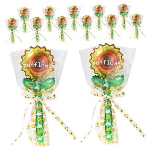 GLEAVI 20 Stück Gelbe Sonnenblumen-folienballons Handliche Dekoration für Shower Hochzeit Geburtstag Vielseitige Partyaccessoires für Sommerliche Feierlichkeiten von GLEAVI